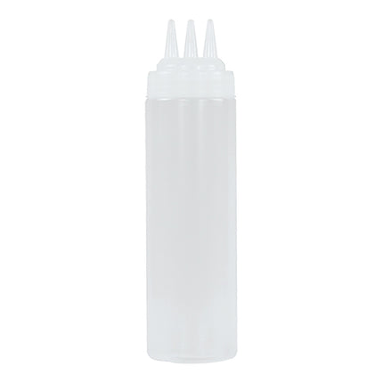 Squeeze Bottle with Triple Spout | CaterChef | Transparent PE | 0.72 L, Ø7 x H28 cm 1