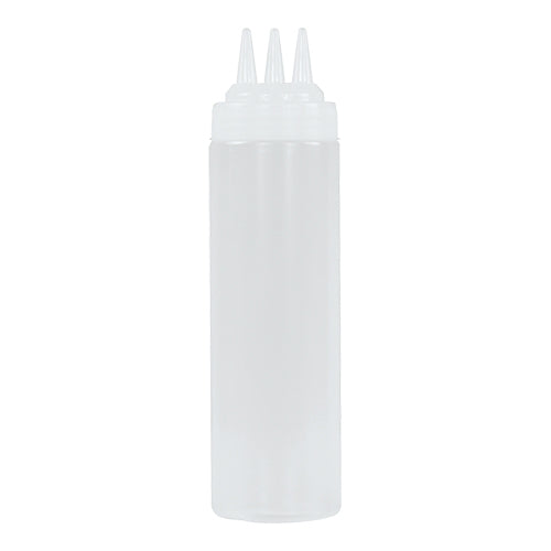 Squeeze Bottle with Triple Spout | CaterChef | Transparent PE | 0.72 L, Ø7 x H28 cm 1