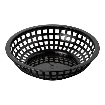 Round Serving Basket | EMGA | Black Polypropylene, Stackable | Ø20 x H5 cm 1