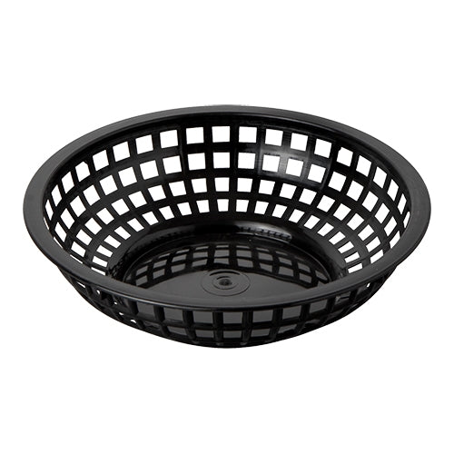Round Serving Basket | EMGA | Black Polypropylene, Stackable | Ø20 x H5 cm 1