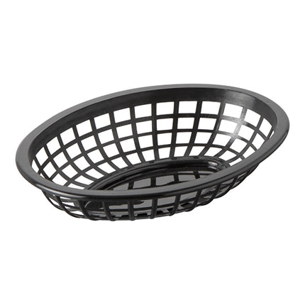 Oval Serving Basket | EMGA | Black Polypropylene, Stackable | 20 x 14 x H4.5 cm 1