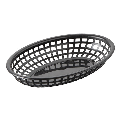 Oval Serving Basket | EMGA | Black Polypropylene | 24 x 15 x H4.5 cm 1