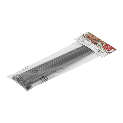 Flat Stainless Steel 18/0 Skewers with Fixed Ring | EMGA | 12 Pieces | 20 cm 1