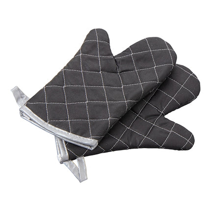 EMGA Heat-Resistant Cotton Protection Mitts | Black | 25 cm | Up to 250°C for 15 sec. 1
