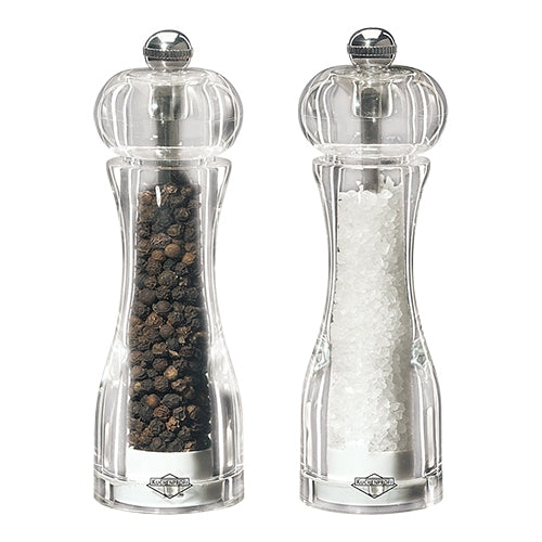 Transparent Acrylic Salt & Pepper Grinder Set | EMGA | Set of 2 | Ø4.5 x H13.8 cm 1