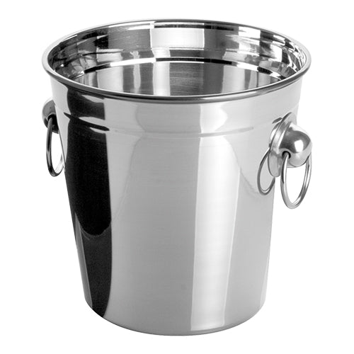 EMGA Stainless Steel Ice Cube Bucket with Ring Handles | 1.4 L | Ø14 x H13 cm 1