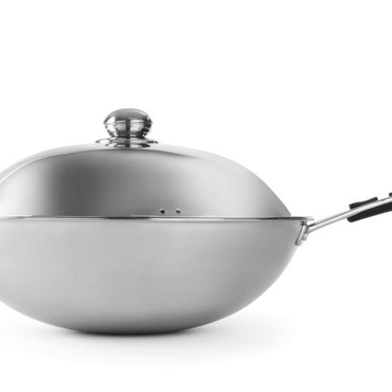360mm Profi Line Wok with Stainless Steel Handle and Lid | HENDI