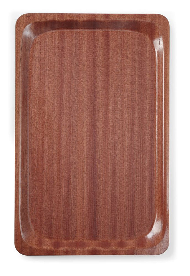 Non-Slip Rectangular Serving Tray | AmerBox | Mahogany | GN 1/1 | 325x530mm