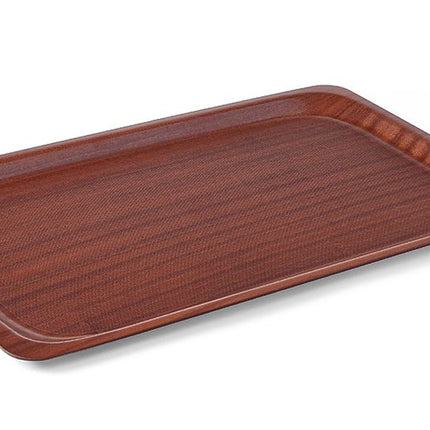 Non-Slip Rectangular Serving Tray | AmerBox | Mahogany | 330x430mm