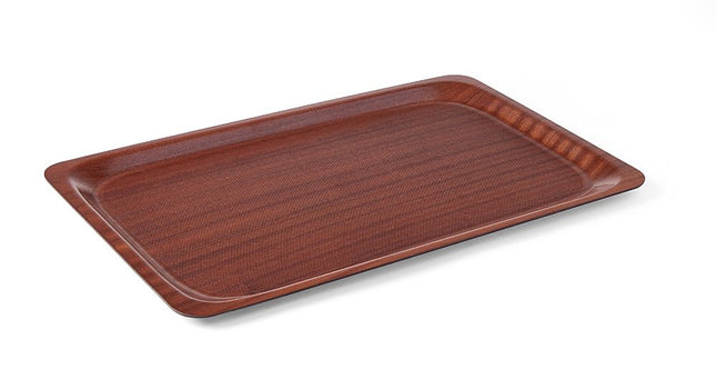 Non-Slip Rectangular Serving Tray | AmerBox | Mahogany | 330x430mm