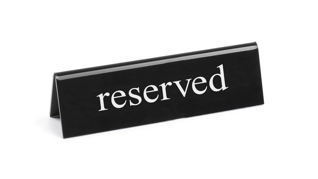 Table Sign Reserved | HENDI | 130x30x38mm | Black and White, Double-Sided