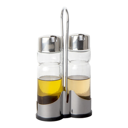 Cruet Set with Stainless Steel Holder | ProSup | Set of 2 | Oil and Vinegar | 11 x 5 x H22 cm 1