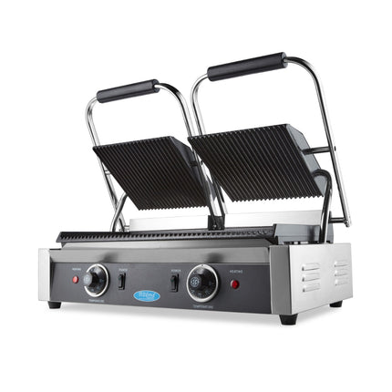 Contact Grill | Grooved | Double Grill Plate | 2 x 22cm 6