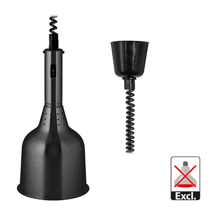 Retractable Heat Lamp Shade | EMGA | Black | Ø18 x H40 cm 1