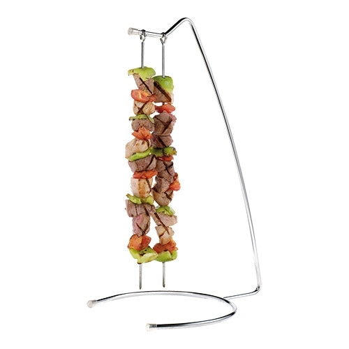 Stainless Steel Skewer Stand with Set of 2 Skewers | EMGA | for Plates from Ø25 cm | H47 x W29 x D23 cm 1