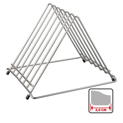 Stainless Steel Cutting Board Storage Rack for 6 Boards | EMGA | Max 2.5 cm Thick | 34.5 x 27 x H26.5 cm 1