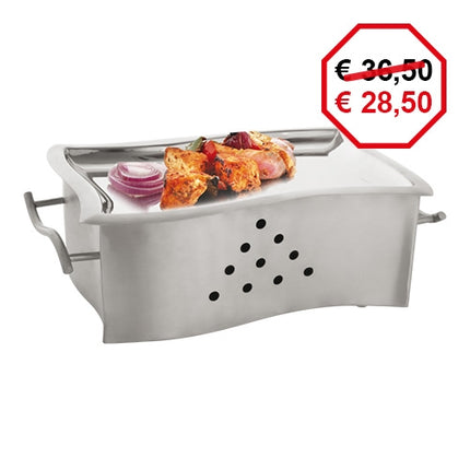 Stainless Steel Serving Warmer | EMGA | Tea Candle Heated | 32 x 17 x H10 cm 1