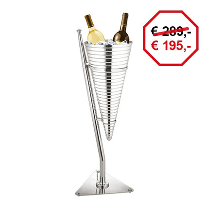 Double-Walled Stainless Steel Wine Cooler Stand for 2 Bottles | EMGA | High Gloss | Ø32 x H89 cm 1