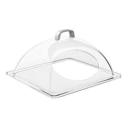 Transparent SAN GN 1/2 Cover with Long-Side Opening | EMGA | 32.5 x 26.5 cm 1