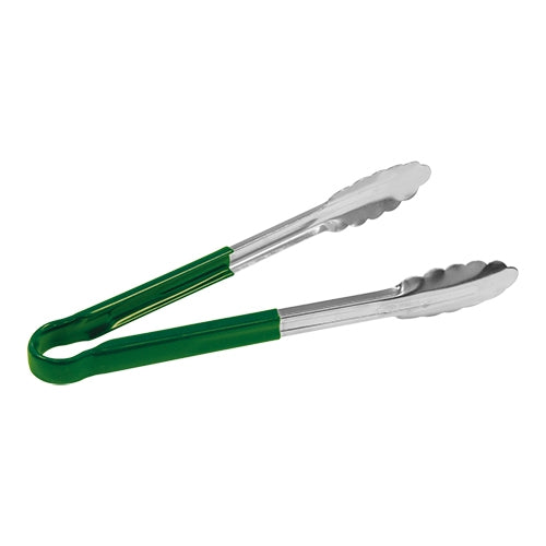 CaterChef Stainless Steel Serving Tong with Green PVC Handle | 30 cm | Heat Resistant up to 82°C 1