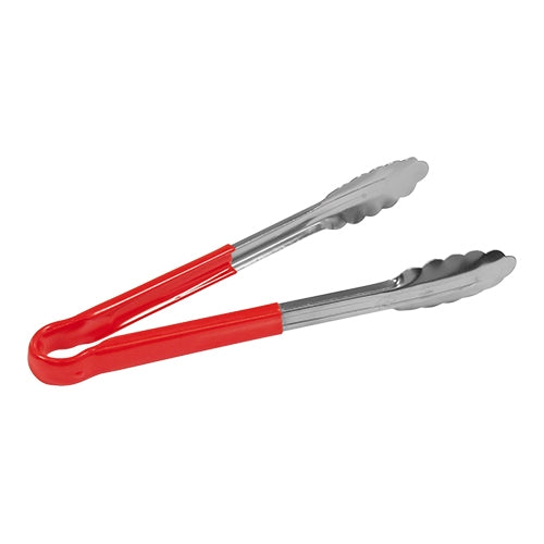 CaterChef Stainless Steel Serving Tong with Red PVC Handle | 30 cm | Heat Resistant up to 82°C 1