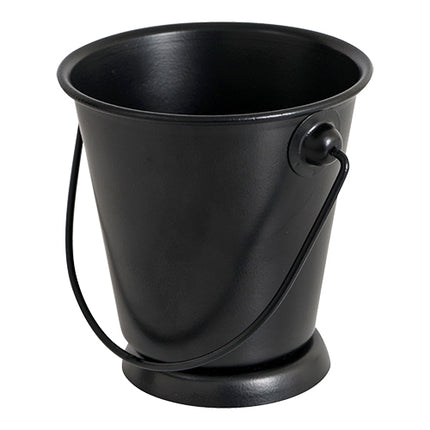 Black Epoxy-Coated Metal Serving Bucket with Handle | EMGA | Ø9 x H9.5 cm 1
