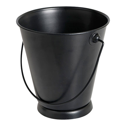 Black Epoxy-Coated Metal Serving Bucket with Handle | EMGA | Ø12.5 x H13 cm 1