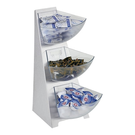 Buffet Dispenser Rack with Plastic Bowls | EMGA | 3-Tier | 1 L Bowls | 19.5 x 28 x H41 cm 1