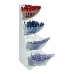 Buffet Dispenser Rack with Plastic Bowls | EMGA | 4-Tier | 1 L Bowls | 19.5 x 33 x H53 cm 1
