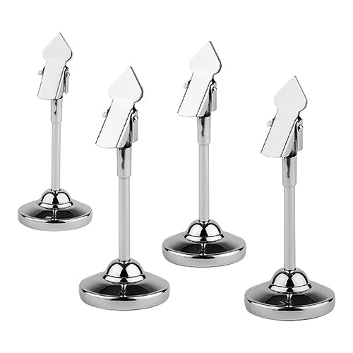 Stainless Steel Menu Card Holders | EMGA | Set of 4 | with 20 Writable Cards | 4 x 4 x H10.5 cm 1