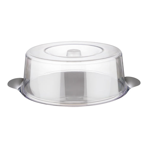 Serving Dish with Transparent Plastic Cover | EMGA | Stainless Steel 18/0 | Ø30 x H11 cm 1