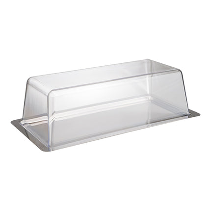Serving Dish with Transparent Plastic Cover | EMGA | Stainless Steel 18/0 | 33 x 17 x H10 cm 1