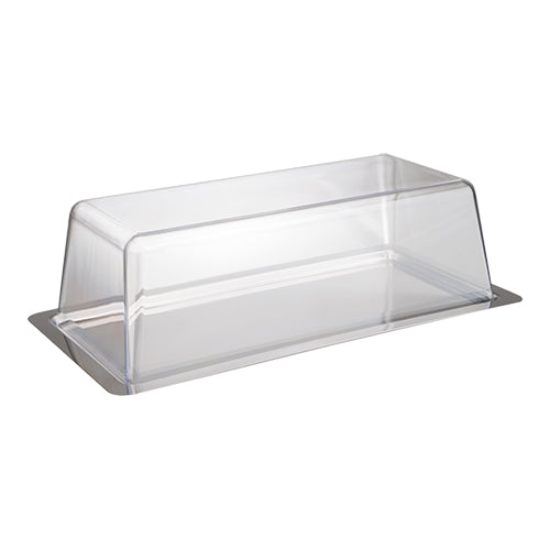 Serving Dish with Transparent Plastic Cover | EMGA | Stainless Steel 18/0 | 33 x 17 x H10 cm 1