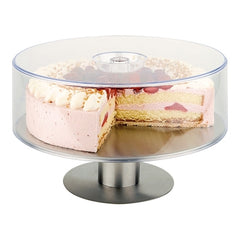 Cake Stand with Swivel Base, Without Cover | EMGA | Stainless Steel | Ø30.5 x H9 cm 1