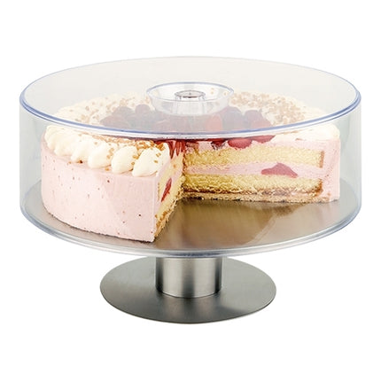 Cake Stand with Swivel Base, Without Cover | EMGA | Stainless Steel | Ø30.5 x H9 cm 1