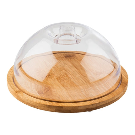 Round Serving Dish with Transparent Cover | EMGA | Bamboo | Ø20.5 x H10 cm 1