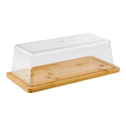 Bamboo Serving Dish with Transparent Cover | EMGA | Rectangular | 32 x 16.5 x H11 cm 1