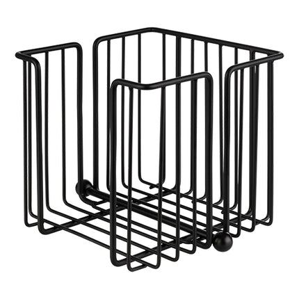 Black Metal Napkin Holder for 33 x 33 cm Napkins | EMGA | Holds 120 Napkins | 19 x 19 x H18 cm 1