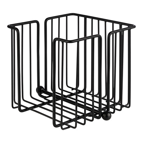 Black Metal Napkin Holder for 33 x 33 cm Napkins | EMGA | Holds 120 Napkins | 19 x 19 x H18 cm 1