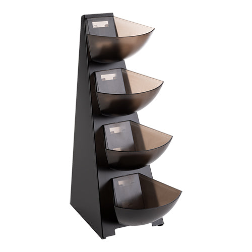 Buffet Dispenser Rack with Plastic Bowls | EMGA | Stainless Steel 18/0 | 4-Tier | 19.5 x 33 x H53 cm | 1 L Bowls 1