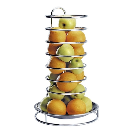 Round Stainless Steel Fruit Basket with Removable Bowl | EMGA | Ø25.5 x H49 cm 1
