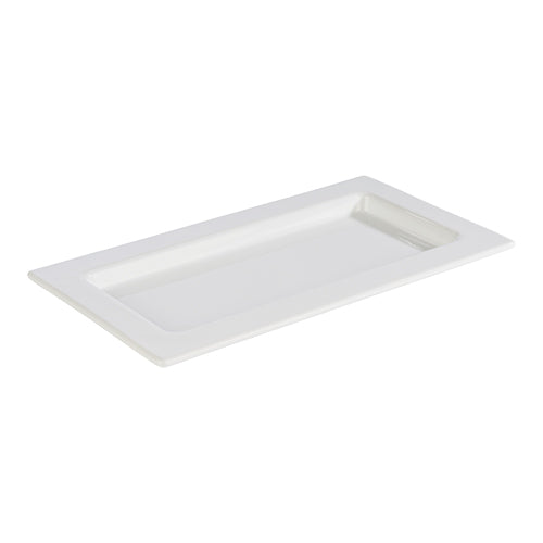 EMGA White Porcelain Serving Dish GN 1/3 | Rectangular | 32.5 x 17.6 x H2 cm 1