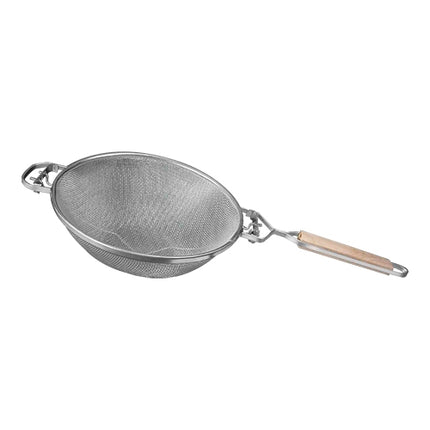 Bowl Strainer with Double Mesh and Reinforced Frame | EMGA | Ø23 cm | Stainless Steel, Wooden Handle 1
