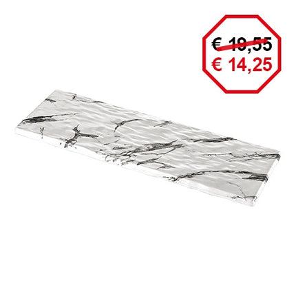 Rectangular Melamine Serving Dish Marble Look GN 2/4 | EMGA | 53 x 16.2 cm 1