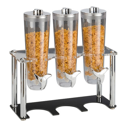 EMGA Cereal Dispenser with Wooden Stand | 3 Compartments | 3 x 1.5 L 1