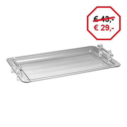 Stackable GN 1/1 Serving Dish with Handles | EMGA | Transparent Polycarbonate | 53 x 32.5 cm 1