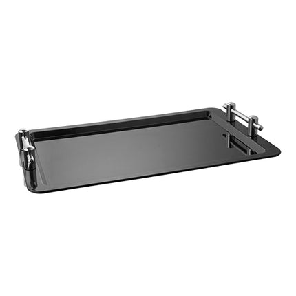Stackable GN 1/1 Serving Dish with Handles | EMGA | Black Polycarbonate | 53 x 32.5 cm 1