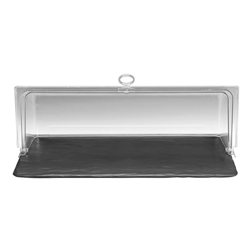 Black Melamine Serving Dish with Polycarbonate Rolltop Cover | EMGA | Slate Look | 52 x 32 x H20 cm 1