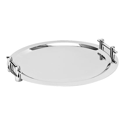 Round Stainless Steel 18/10 Serving Dish with Handles | EMGA | Stackable | Ø50 cm 1