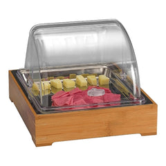 Cooled Buffet Display with Rolltop Cover | EMGA | 4 Cooling Elements and Stainless Steel Tray | 30 x 36 x H25 cm 1